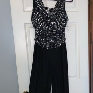 Black and silver sparkly jumpsuit from Dress Barn